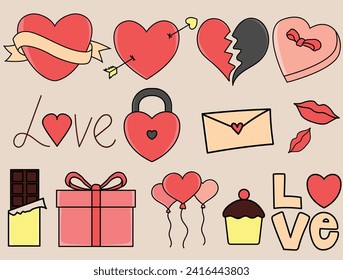 Valentine hearts elements clipart. Hearts vector