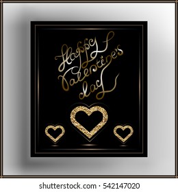 Valentine hearts in frame. Suitable for invitation, flyer, sticker, poster, banner, card,label, cover, web. Vector illustration.