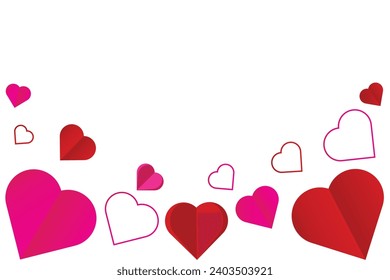 valentine hearts frame with transparent background