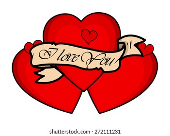 Valentine Hearts Greeting Vector