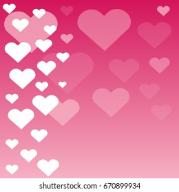 Valentine hearts isolated on pink background. Vector illustration