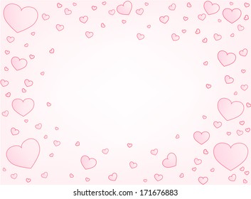 Valentine hearts letter card vector illustration background with copy space center