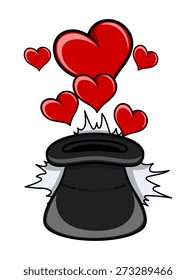 Valentine Hearts with Magic Hat