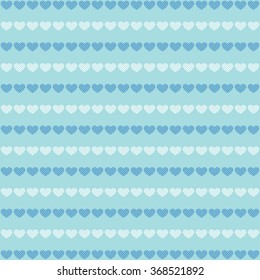 valentine hearts pattern in blue tones. vector.