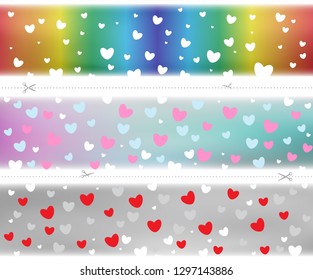 Valentine hearts pattern color template background. Holiday wrapper or showcase decoration for sale