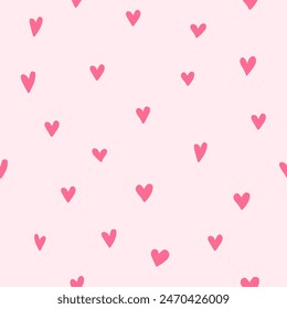 Valentine Hearts - pink seamless pattern background