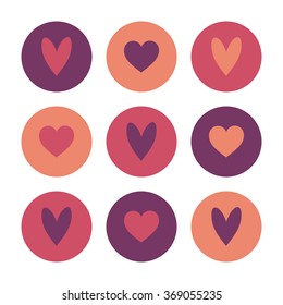 Valentine hearts postcard template. Vector illustration