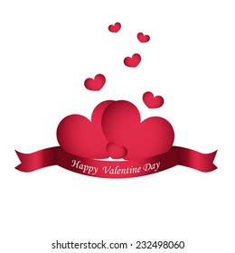 Valentine hearts with red ribbon,EPS10