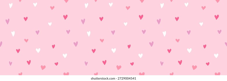 Valentine Hearts, seamless pattern background, Web banner