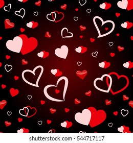 Valentine hearts seamless pattern. Cute valentine's seamless pattern with hearts