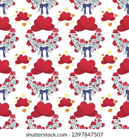 Valentine Hearts seamless pattern design