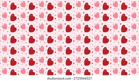 Valentine hearts seamless pattern set, Decorative wallpaper.