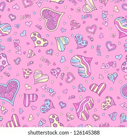 Valentine Hearts Seamless Pattern Vector