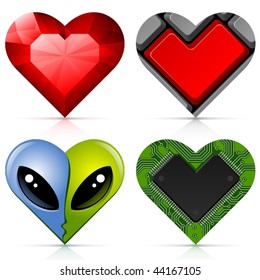 Valentine hearts set