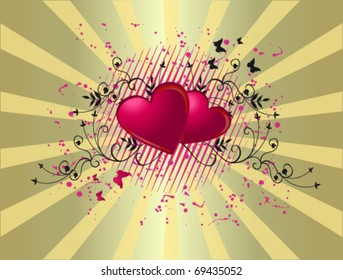valentine hearts - vector