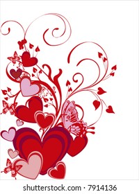 valentine hearts - vector