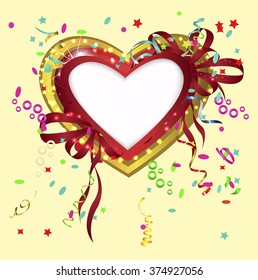 Valentine heart-shaped with space for text
