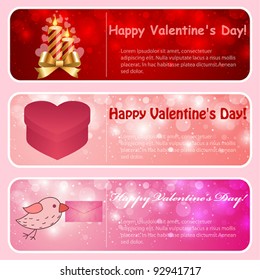 Valentine horizontal banners.