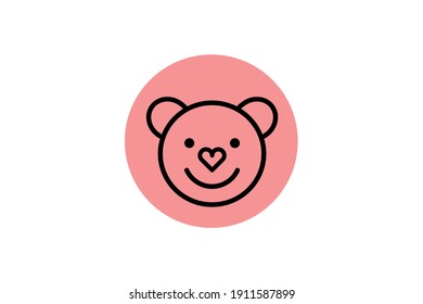 Valentine Icon Bear Outline Vector