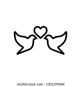 Valentine icon : Bird and heart.