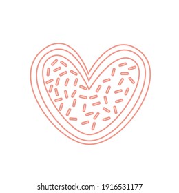 valentine icon bread heart Color Lines-02