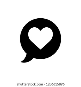 Valentine icon : bubble speech and heart.