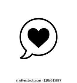 Valentine icon : bubble speech and heart.