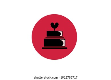 Color sólido de pastel de icono de San Valentín 