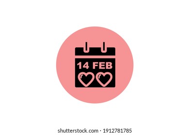 Valentine Icon Calendar Solid Color 