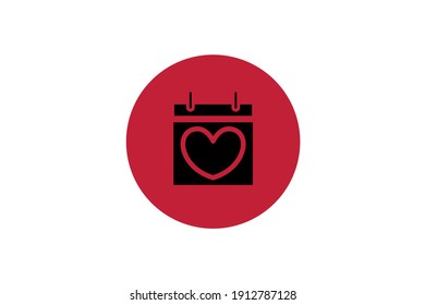 Valentine Icon Calendar Solid Color 