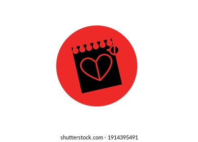 Valentine Icon Calendar Solid Color