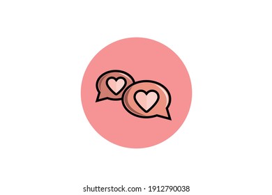 Valentine Icon Chatting Fill Outline