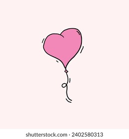 valentine icon doodles hand drawn style cute vector item