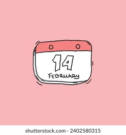 valentine icon doodles hand drawn style cute vector item
