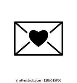 Valentine icon : envelop and heart.
