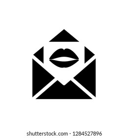 Valentine icon : envelope and lips.