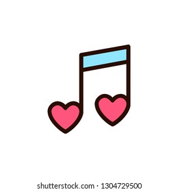 Valentine icon, flat design line art thin style, Valentines day signs and love symbols, Wedding infographics. Colorful icon on a white background, Vector illustration