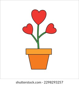 valentine icon flat line vector illustration