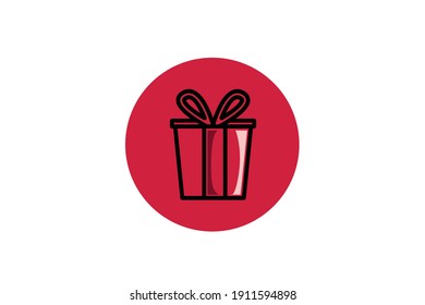 Vector de contorno de regalo de icono de San Valentín