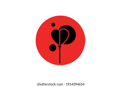 Valentine Icon Heart Balloon Solid Color