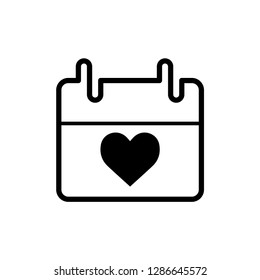 Valentine icon : heart and calendar.