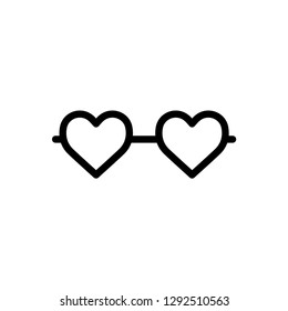 Valentine icon : heart Glasses icon concept. Vector graphics isolated.
