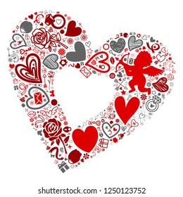 Valentine icon in heart shape , vector file for EPS10