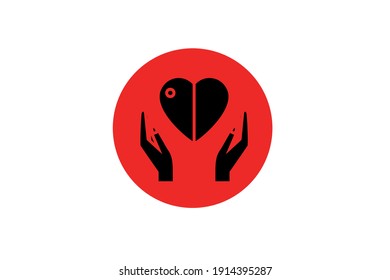 Color sólido del corazón del icono de San Valentín