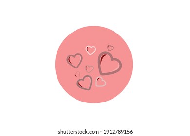 Valentine Icon Hearts Line Color 