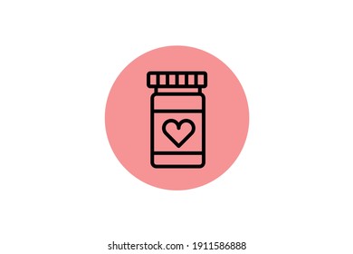 Valentine Icon Jam Outline Vector