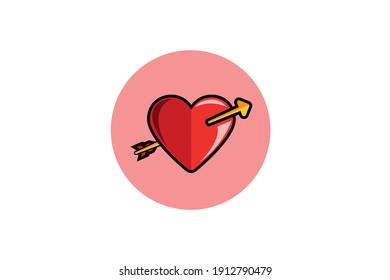Valentine Icon Love Arrow Fill Outline