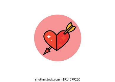 Valentine Icon Love Arrow Fill Outline