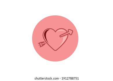 Valentine Icon Love Arrow Line Color 