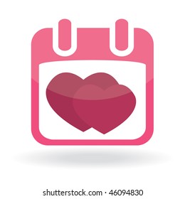 Valentine icon "love calendar". Vector illustration.